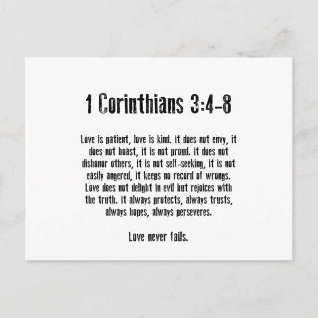 Postal El amor es paciente (Anverso)