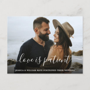 Postal El amor es paciente elegante Boda de fotografía de