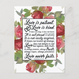 Postal El amor es paciente Felicitaciones por la boda Bib