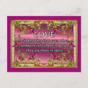 Postal El amor es.....poema sobre la espalda morada con m