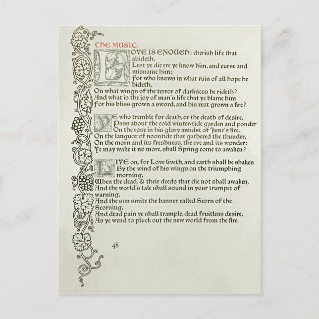 Postal El amor es suficiente, 1897 (Anverso)