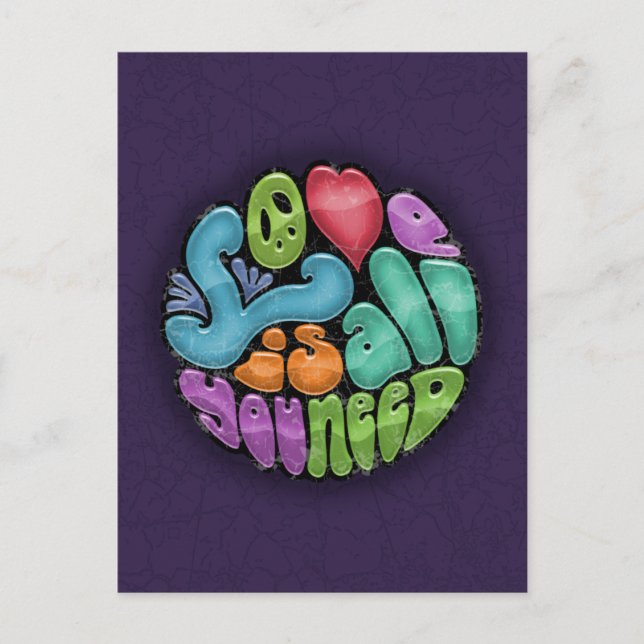 Postal El amor es todo lo que necesitas (Anverso)