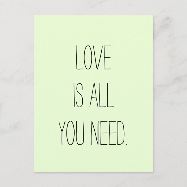 Postal "El amor es todo lo que necesitas" (Anverso)