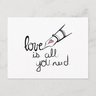 Postal El amor es todo lo que necesitas