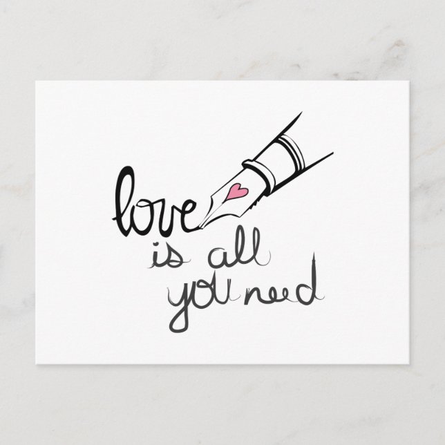 Postal El amor es todo lo que necesitas (Anverso)