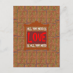 Postal El amor es TODO lo que necesitas. Palabras de sabi