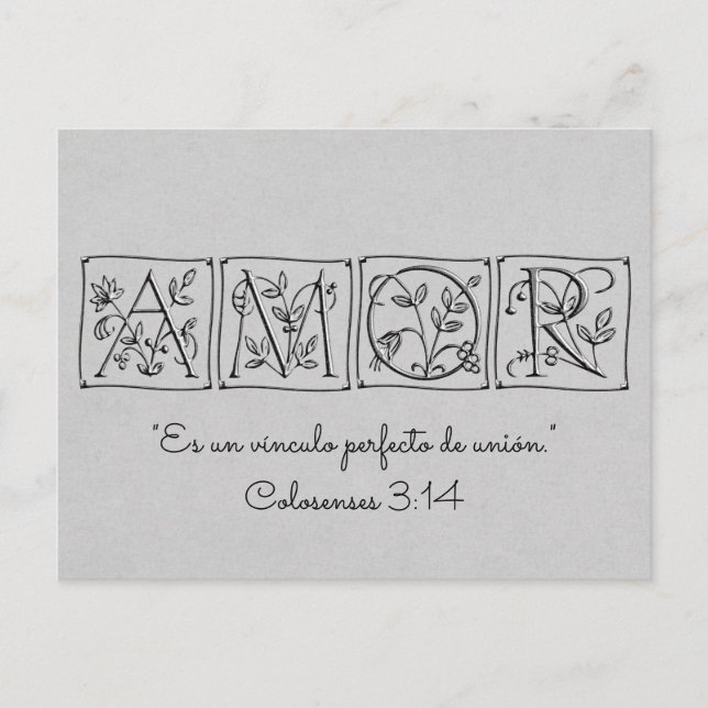 Postal El amor es un enlace perfecto de la Unión~Escritur (Anverso)