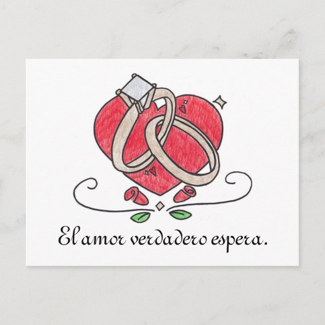Postal El amor espera. (Anverso)