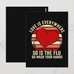 Postal El Amor Está en Todas Partes Pero También la Gripe