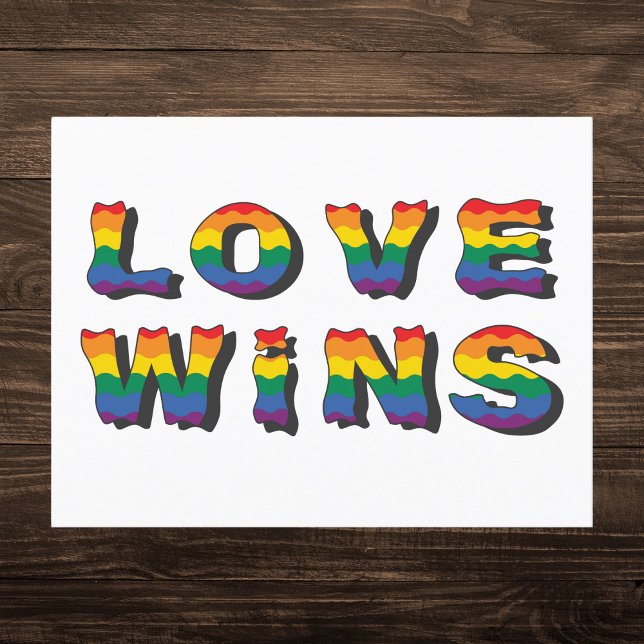 Postal El amor gana el orgullo arcoiris (Subido por el creador)