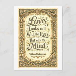Postal "El amor no mira con los ojos" Shakespeare