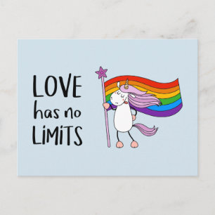 Postal El amor no tiene límites Unicornio