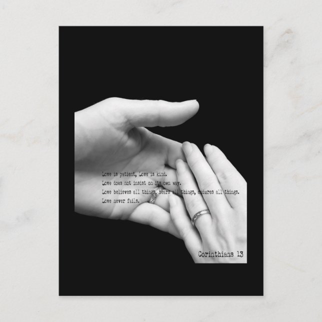 Postal El amor nunca falla (Anverso)