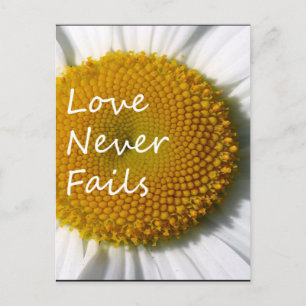 Postal El amor nunca falla Daisy 1 Corintios 13