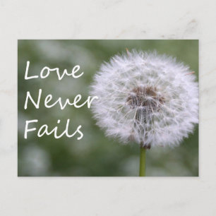 Postal El amor nunca falla Dandelion1 Corintios 13