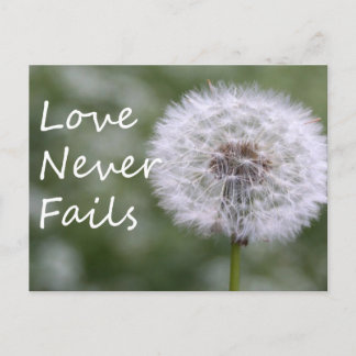 Postal El amor nunca falla Dandelion1 Corintios 13