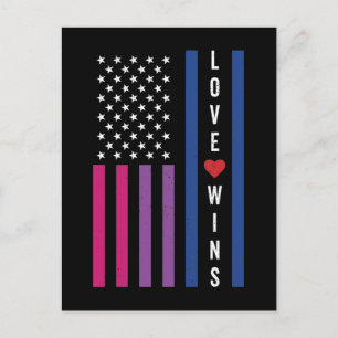 Postal El amor por el orgullo bisexual LGBTQ gana la band