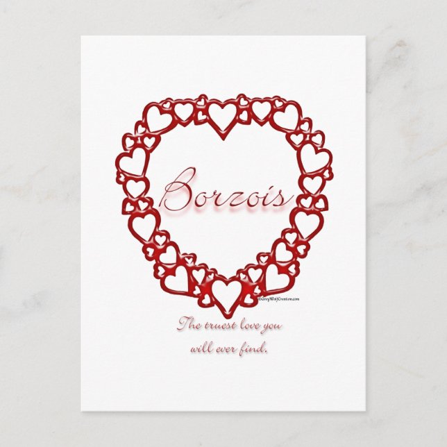 Postal El amor verdadero de Borzoi (Anverso)
