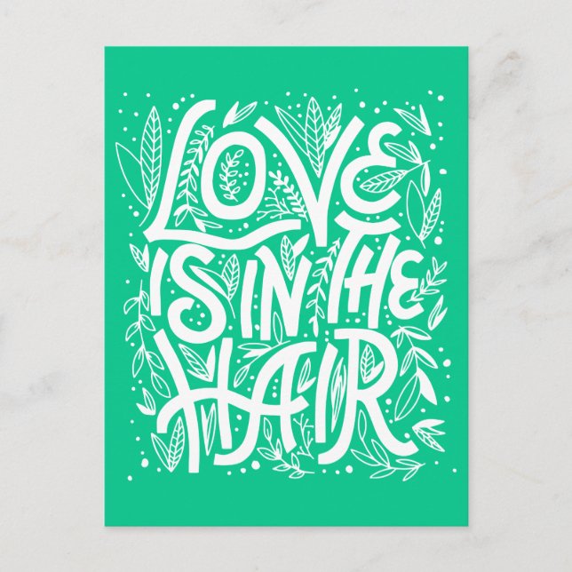 Postal El Amor Verde Está En El Pelo (Anverso)