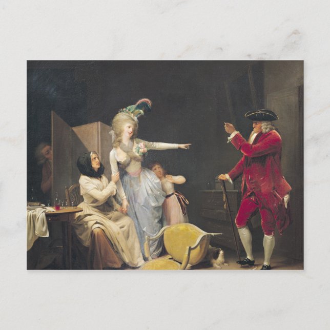 Postal El anciano celoso, 1791 (Anverso)