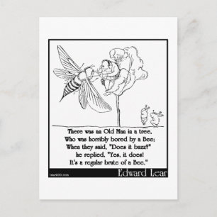 Postal El anciano de Edward Lear en un árbol Limerick