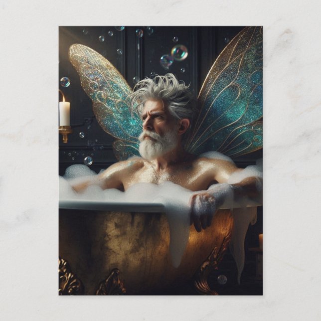 Postal El anciano de los hatos en el baño de burbujas (Anverso)