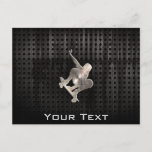 Postal El andar en monopatín; Negro fresco