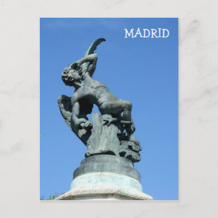 Postal El Angel Caido, Parque del Retiro, Madrid