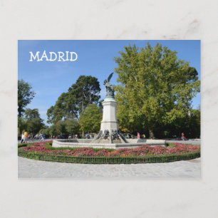 Postal El Angel Caido, Parque del Retiro, Madrid