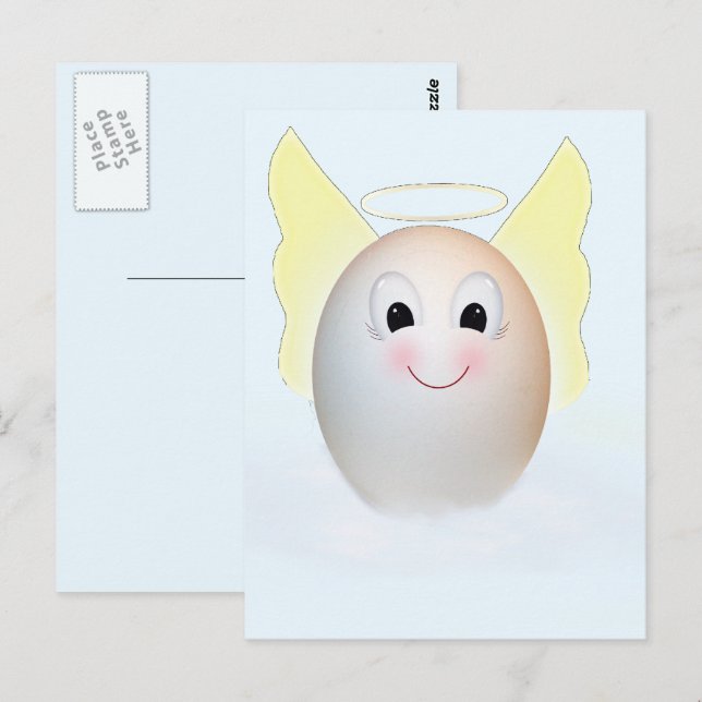 Postal El Ángel del Huevo Bueno (Anverso / Reverso)