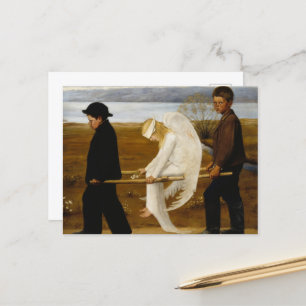 Postal El ángel herido por Hugo Simberg