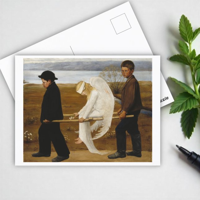 Postal El ángel herido, Simberg (Subido por el creador)