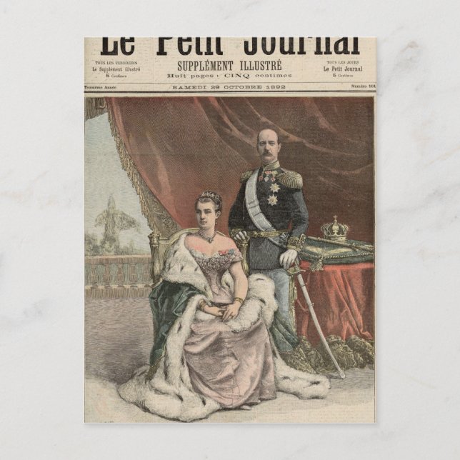 Postal El aniversario Boda de plata del rey (Anverso)