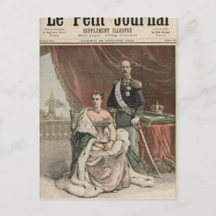 Postal El aniversario Boda de plata del rey