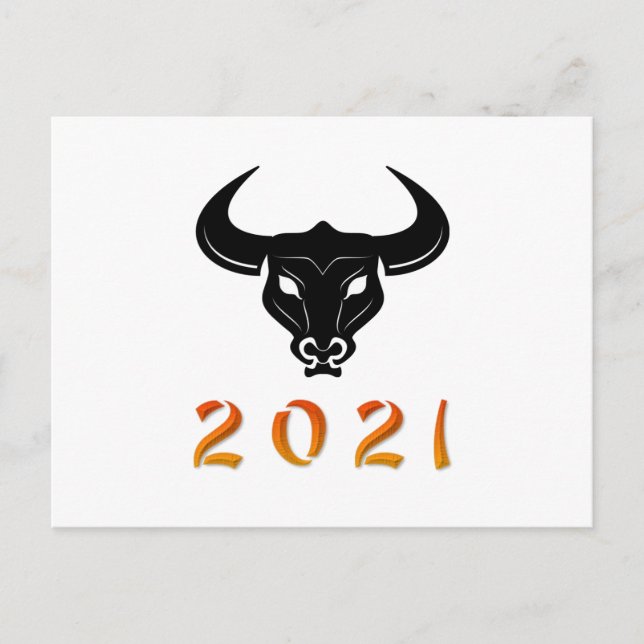 Postal El año chino de la silueta del Ox 2021 (Anverso)