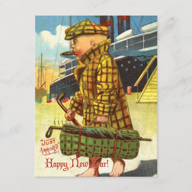 Postal El Año Nuevo acaba de llegar (Anverso)