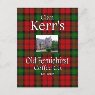 Postal El antiguo café Ferniehirst de Clan Kerr.