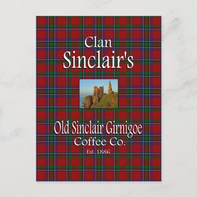 Postal El antiguo café Sinclair Girnigoe de Clan Sinclair (Anverso)