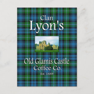 Postal El antiguo castillo de Glamis de Clan Lyon Coffee