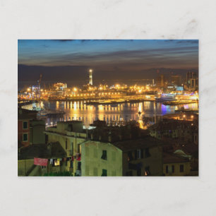Postal El antiguo puerto de Génova, Italia