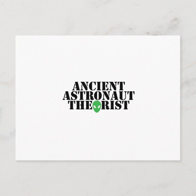 Postal El antiguo teórico astronauta Alien Funny Cumpleañ (Anverso)