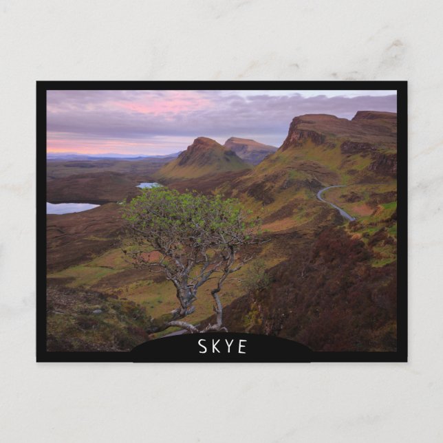 Postal El apacible paisaje del amanecer en Skye (Anverso)