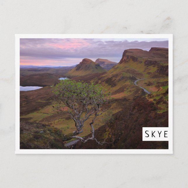 Postal El apacible paisaje del amanecer en Skye (Anverso)