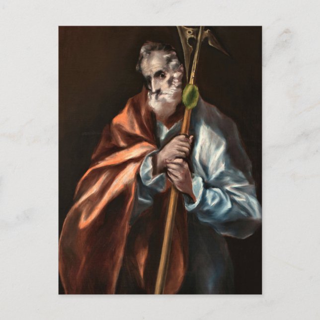 Postal El Apóstol San Tadeo por El Greco (Anverso)