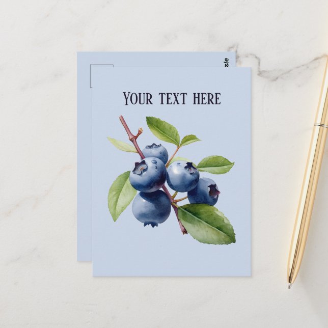 Postal El arándano blanco añade fruta del mensaje (Anverso/Reverso In Situ)