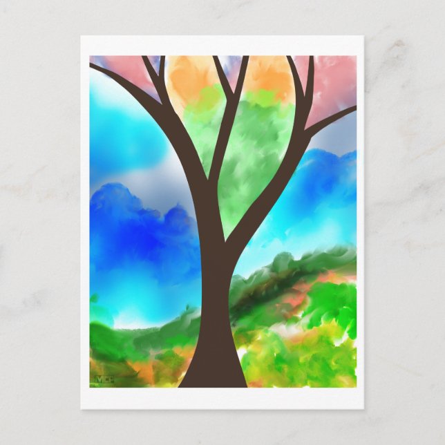 Postal El árbol (Anverso)