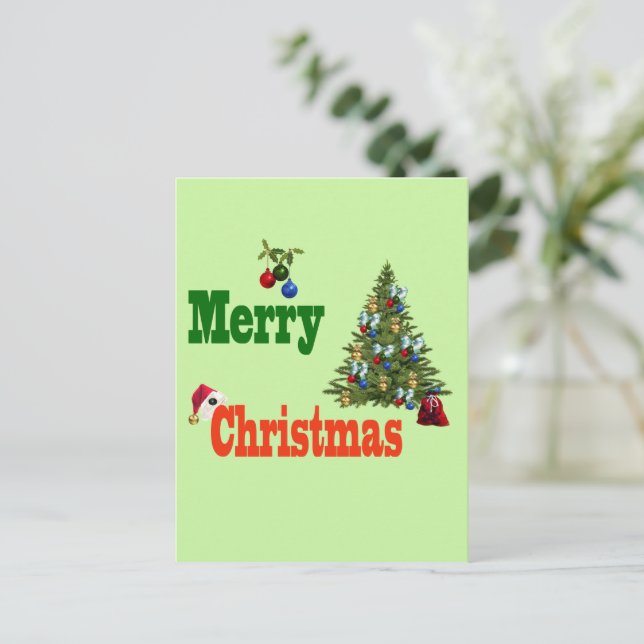 Postal El Árbol De Césped Y El Árbol De Navidad, (Anverso de pie)