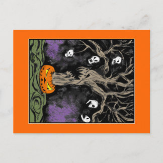 Postal El árbol de Halloween
