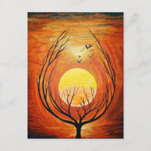 Postal El árbol de los orígenes y una nueva canva inicial