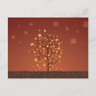 Postal El árbol de otoño